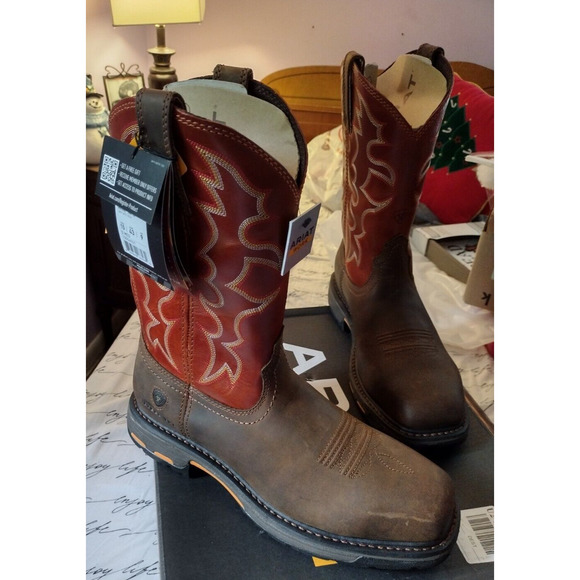 Men's WorkHog Square Toe Steel Toe Work Boot by Ariat 10D New in Box Pull On - Picture 1 of 8